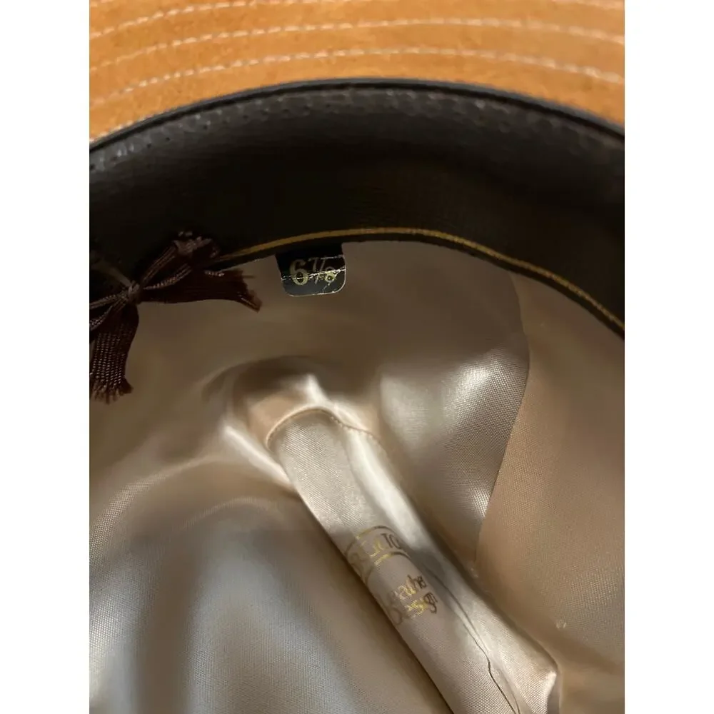Georgetown Vintage Suede Cowboy Hat Tan Brown Cattleman Tejana Size 6 7/8 Small